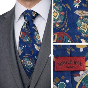 Vintage Bugle Boy Men's Neck Tie Abstract 90s Polyester USA Made Vibrant
